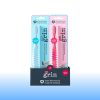 Grin Kids 100% Recycled Toothbrush Mixed Soft Pink & Blue