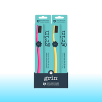 Grin 100% Recycled Toothbrush Mixed Yellow & Fuchsia (Soft)