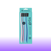 Grin 100% Recycled Toothbrush 4pk Medium Purple